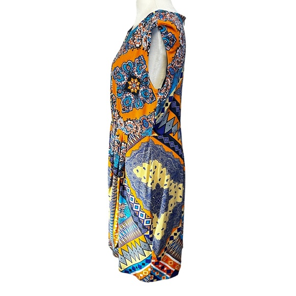 Dressbarn Woman's Multicolored Wrap Stretch Dress Size 12 - Picture 4 of 10